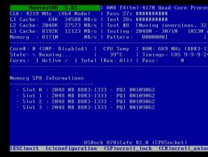 Проверка оперативной памяти Windows XP программой MemTest86